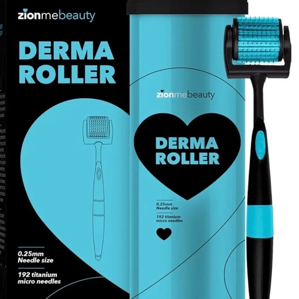 ZionMeBeauty Derma Roller - Black & Blue ~ Stimulates Natural Collagen